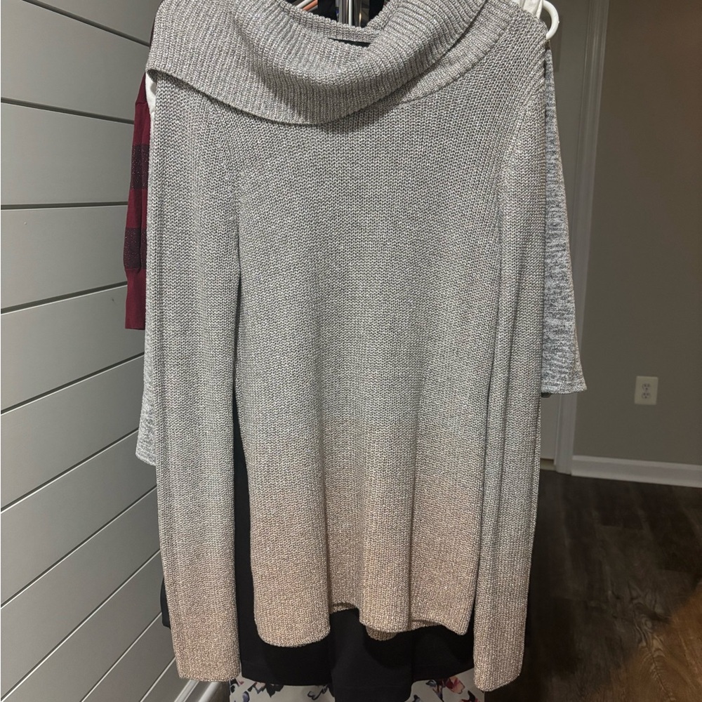 Gray Off-Shoulder Women's Sweater